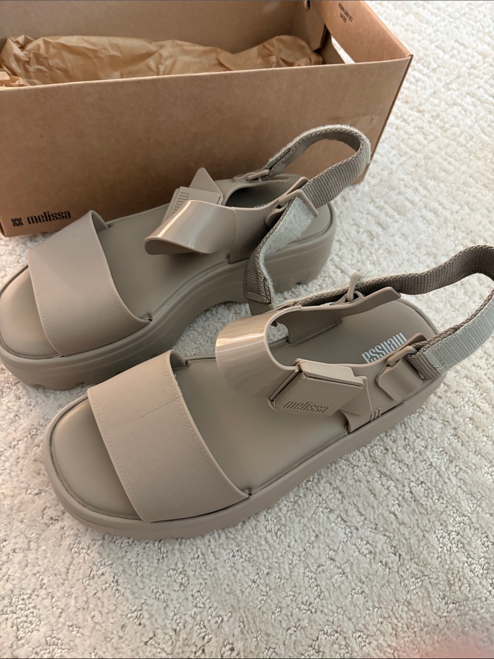 Melissa Platform Slingback Sandals in Taupe